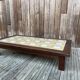 Large vintage 1960s oak and ceramic coffee table.