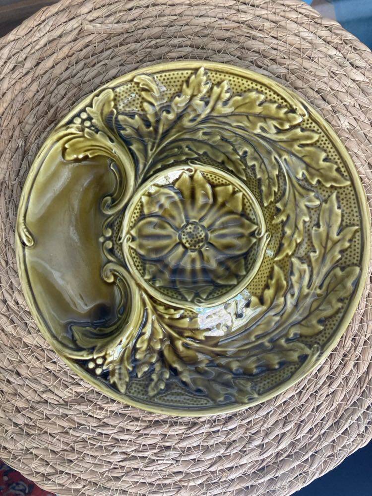 Set of 6 gien artichoke barbotine plates