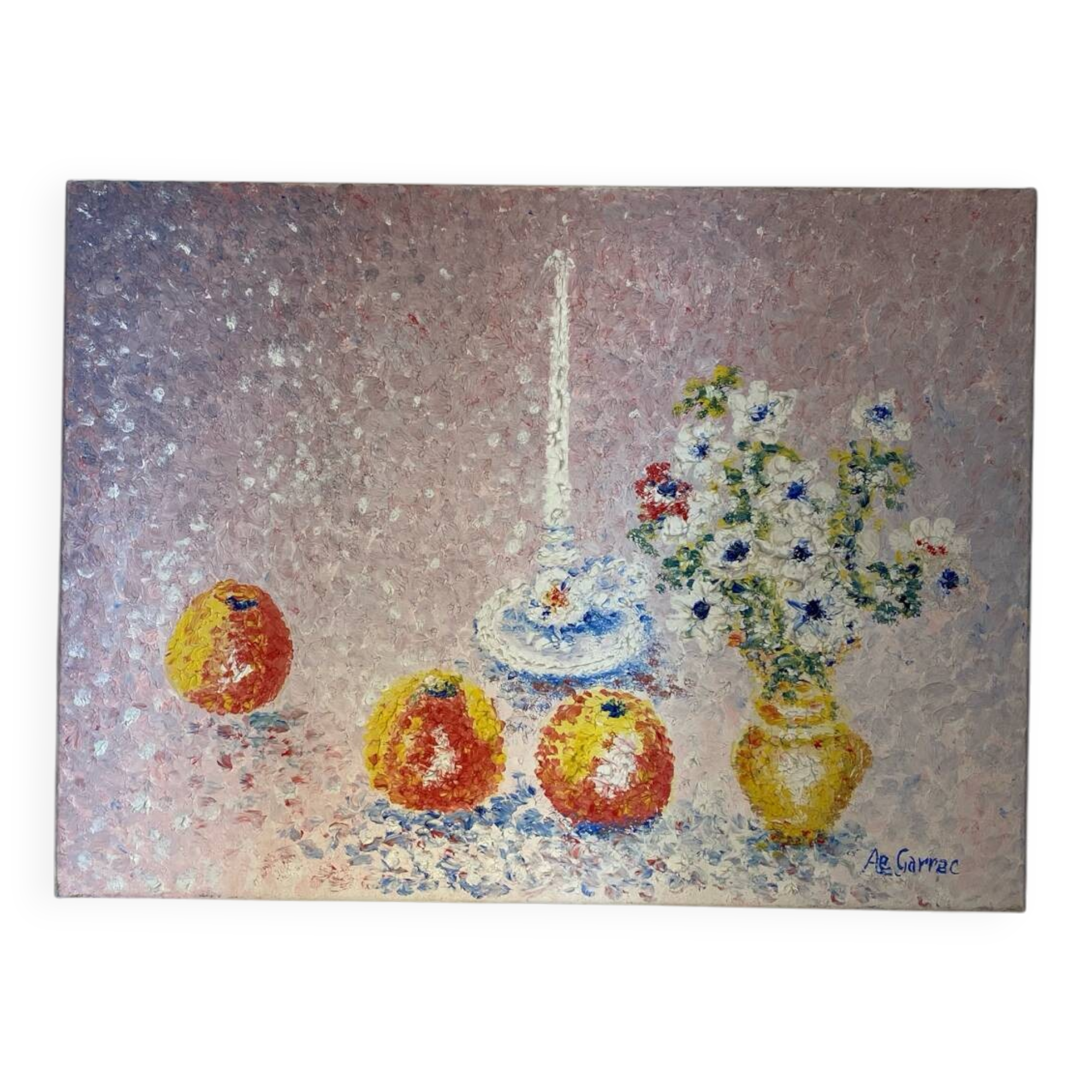 Still life with fruits and flowers Ae Garrec