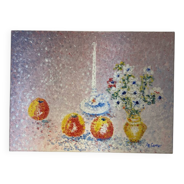 Nature morte aux fruits et fleurs Ae Garrec