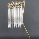 Lampe en Bronze et Pendeloques par H. Guimard, France, Art Nouveau, c. 1910