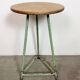 Tabouret d'atelier industriel vert, années 1960