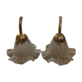 Duo d'abat jour, globe tulipe art déco