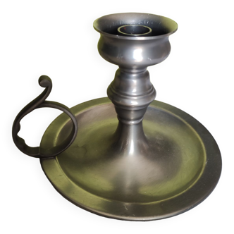 Tin hand candle holder