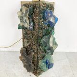 Vintage brutalist glass wall lamp, 1960s