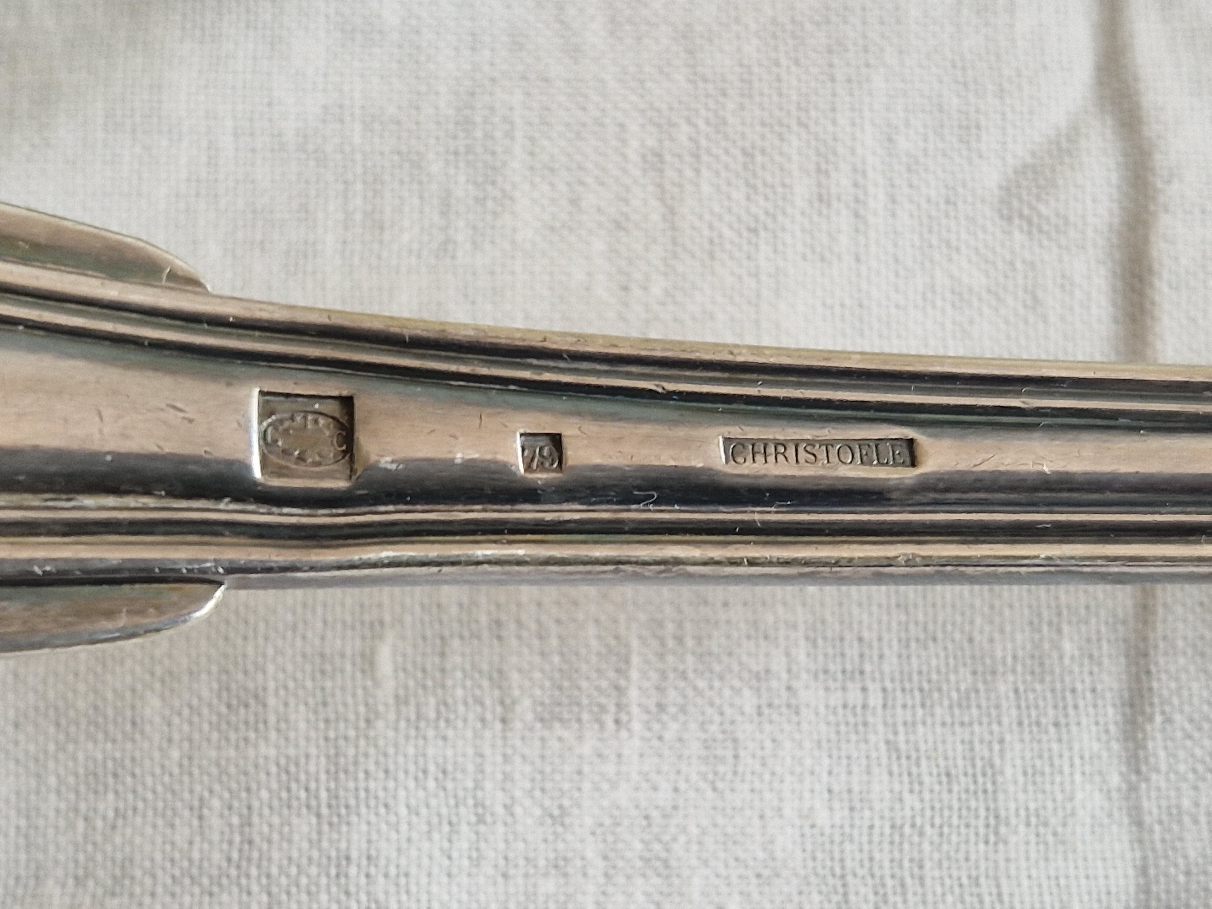 Cutlery set of 13 pieces in silver metal by Christofle