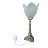 Art deco lamp living room bronze tulip glass paste orange dp 1122201