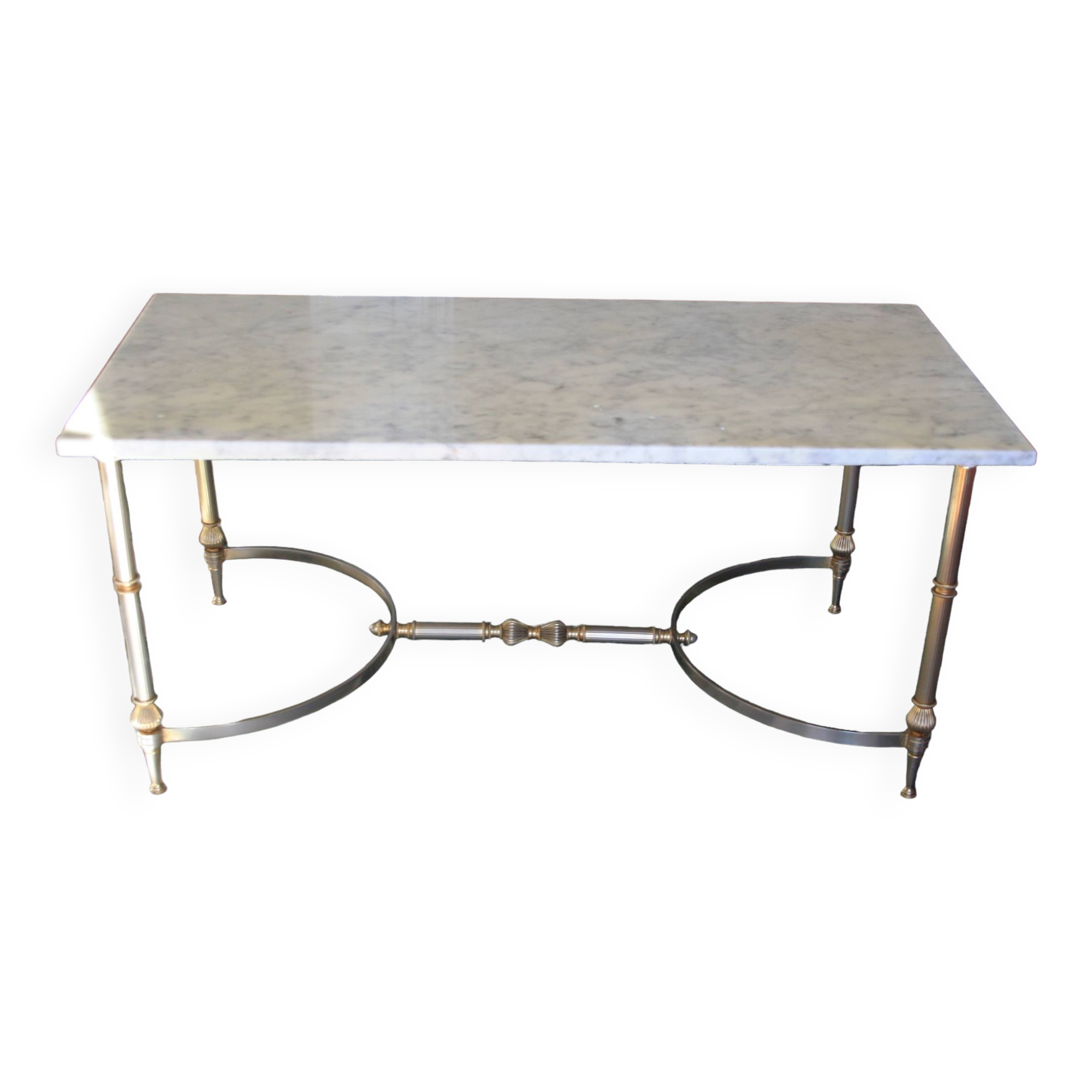 Marble and gold metal coffee table