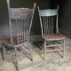 Pair of Antique Country Chairs with Carved Crest Rails | Vernacular Spindle