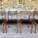 Set of 4 scandinavian chairs in blond teak and black skai 60s