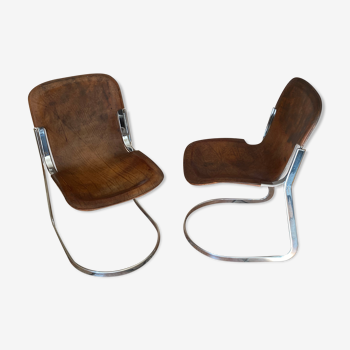 Pair of cidue chairs model c2 1970