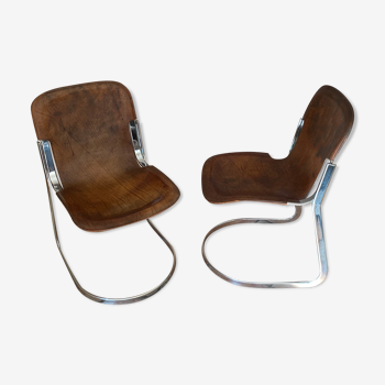 Paire de chaises cidue modèle c2 1970