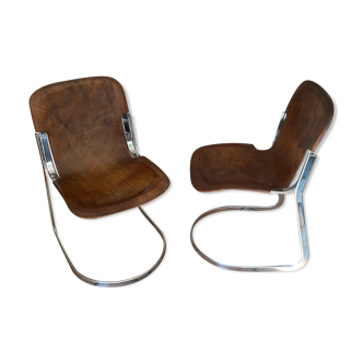 Pair of cidue chairs model c2 1970