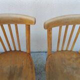 2 light bistro chairs thonet stamped czechoslovakia vintage