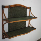 Vintage rattan wall shelf