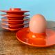 Rosti Mepal set of 6 orange egg cups, space age from Scandinavian design for apartment decoration