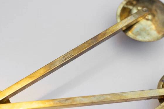 Lars Holmstrom Margareta brass candlestick for Arvika 11 candles 1940s
