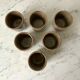Set of 6 espresso cups in glazed stoneware 70s