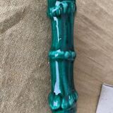 6 vintage green earthenware knife holders 50 bamboo shape