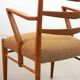 Cees Braakman Dutch Design Wooden Ladder Arm Chairs & Caramel Bouclé Fabric