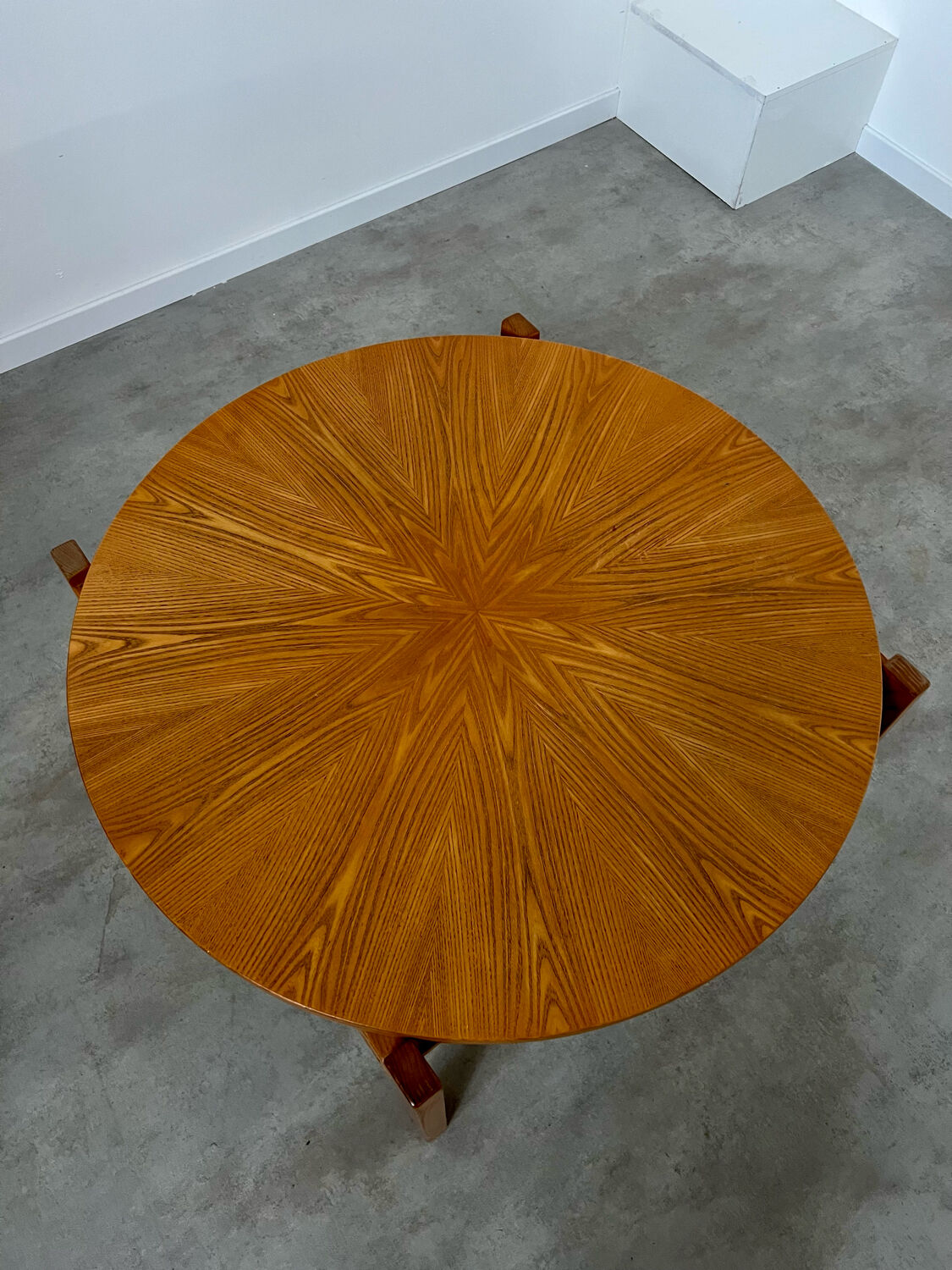 Ancienne table basse bois design années 60 Italy vintage