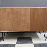 Blond wood low cabinet 1970s