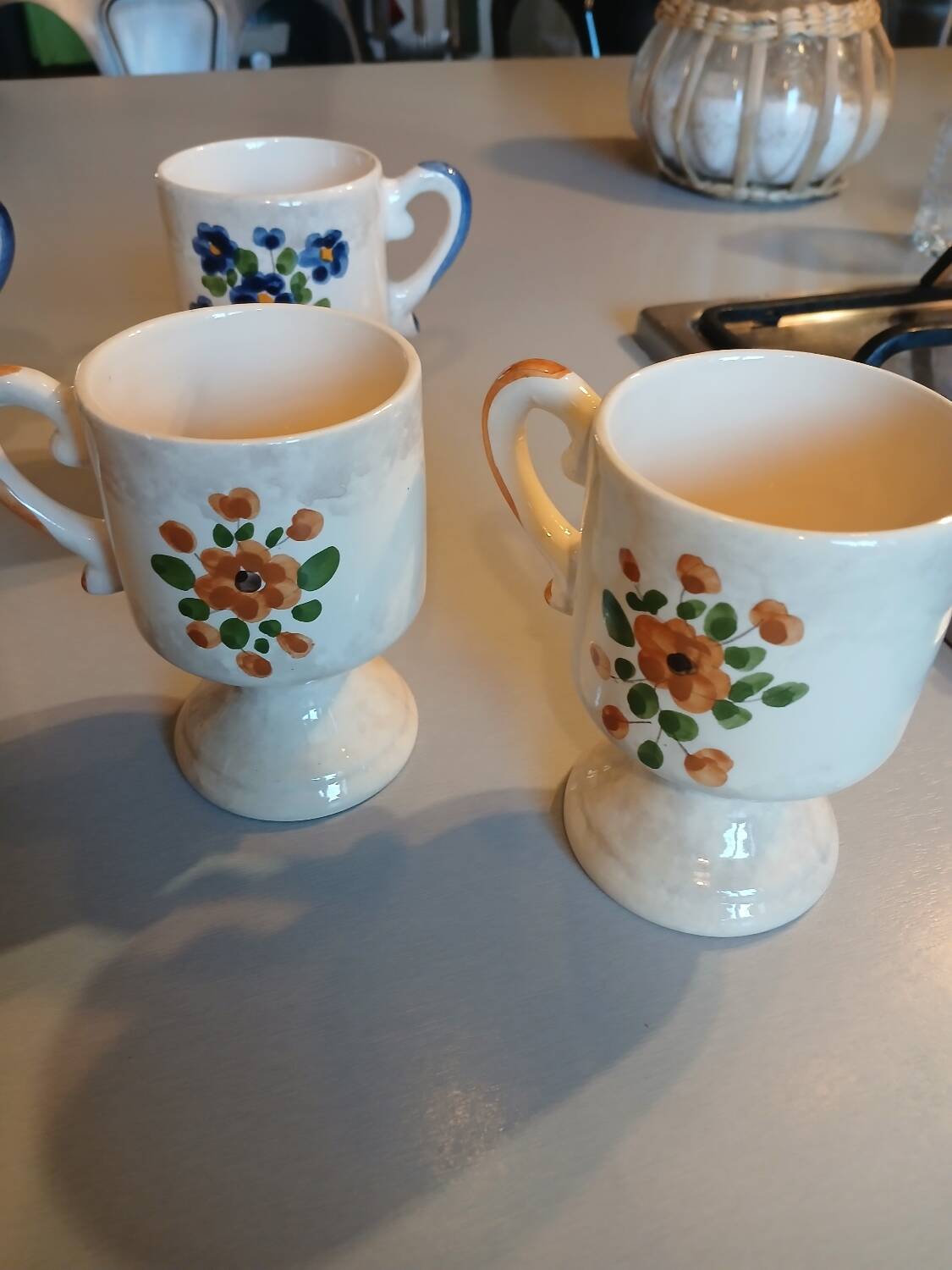 5 old ceramic mazagrans