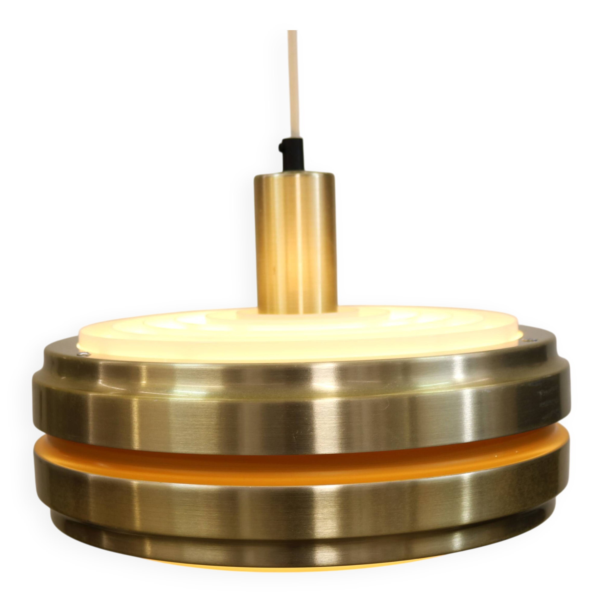 Golden vintage brass lamp: 1970s Scandinavian Mid-Century Modern