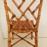 2 Italian chairs bamboo and rattan