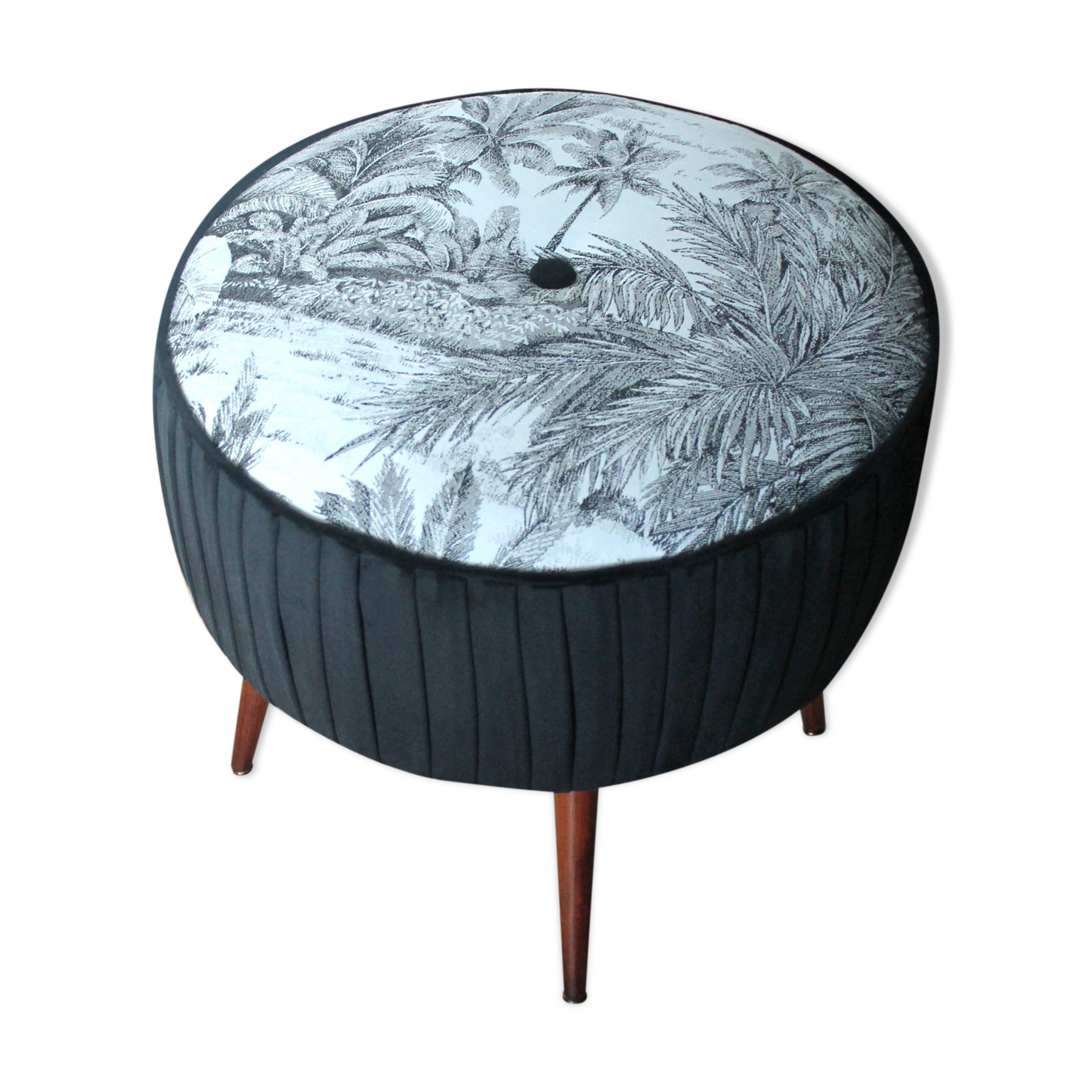 Footrest, jungle fabric, compass feet, 50/60's
