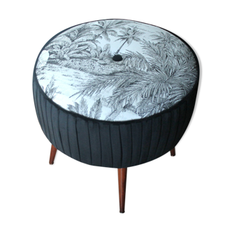 Footrest, jungle fabric, compass feet, 50/60's