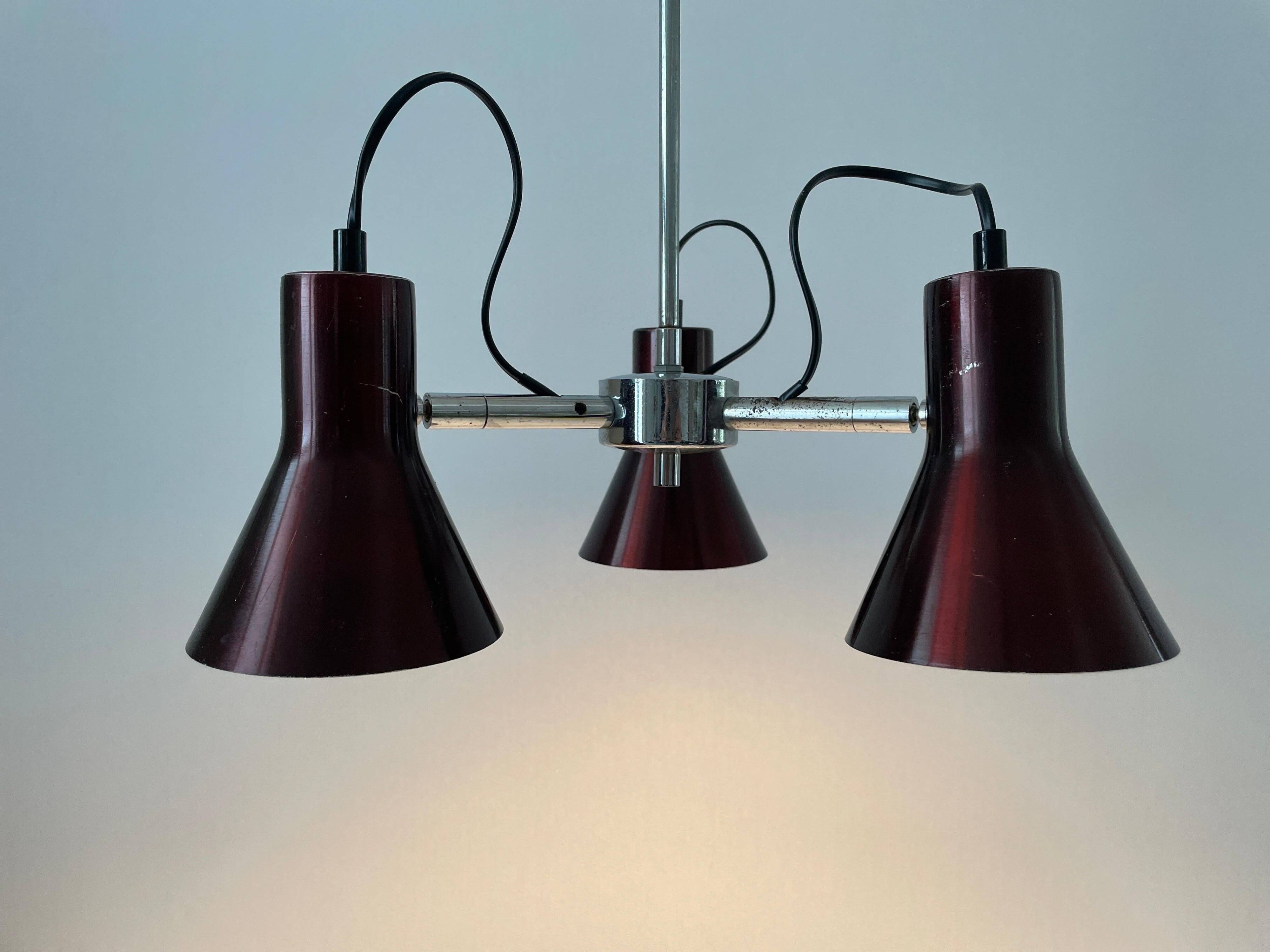 A Space Bordeaux ceiling light with 3 arms, 1970s, Germany
