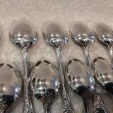 12 silver-plated coffee spoons by Christofle Marly, 13.6 cm