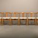 Brutalist Dining Chairs in style of Henning Kjærnulf in Oak and Bouclé