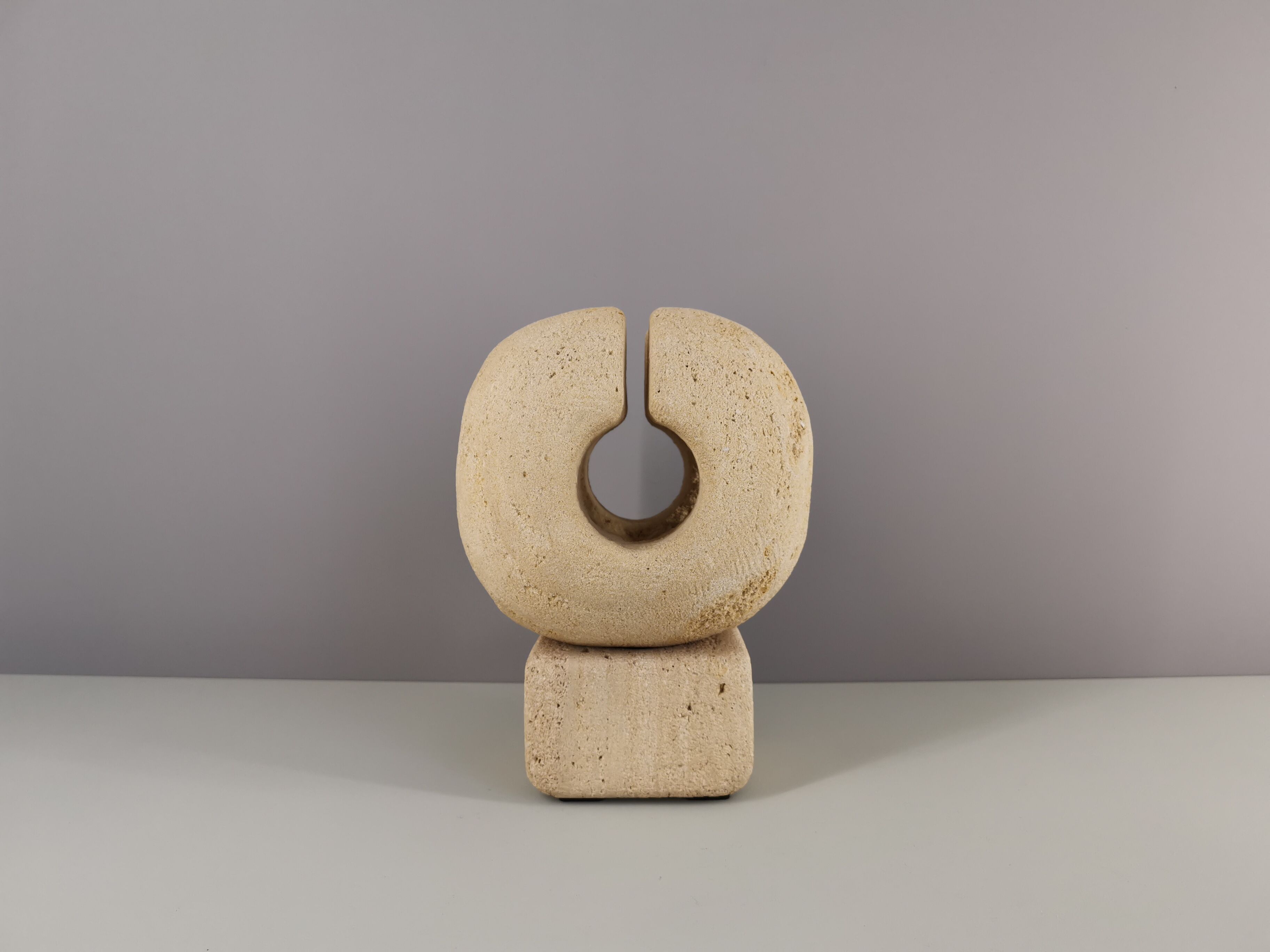 French white stone sculpture lamp, 60s