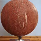 Lampe à poser en marbre rouge - style Barbier 1970