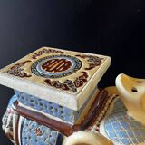 Elephant plant pot ceramic 1970s - xl - blue -