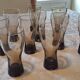 Set of 10 smoked glasses from the 60s/70s