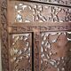 Solid wood screen carved four vintage panels height 98 cm