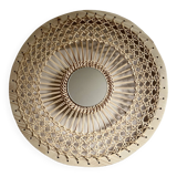 Decorative mirror woven in sun canework