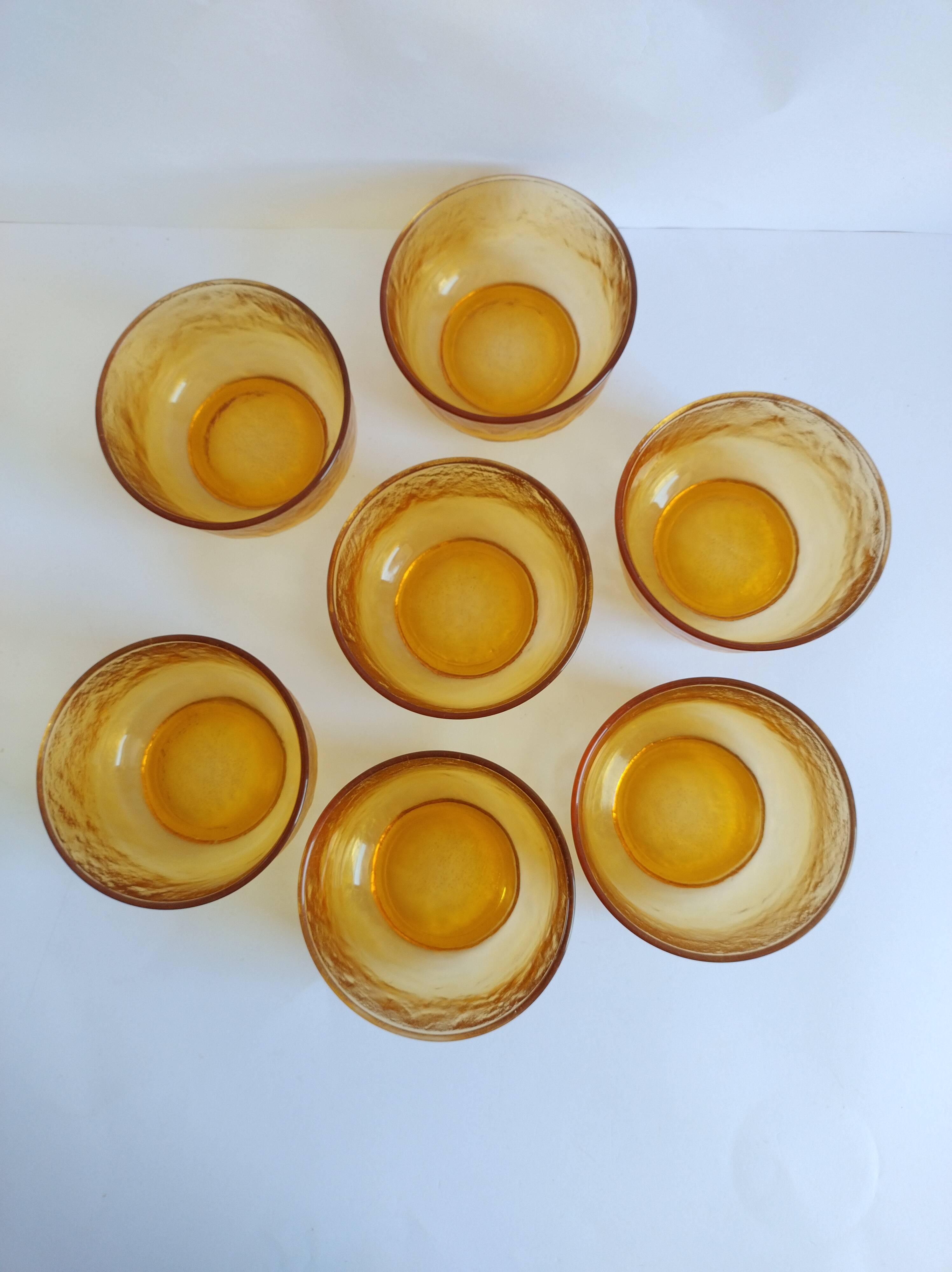Set of 7 frosted amber cups l'alsacienne sierra biscuits