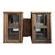 Pair of small Art Deco display cabinets in oak (renovated)