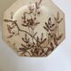Set of 11 octagonal plates with English faience flowers 1870