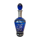 Blue crystal carafe with silver