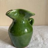 Provençal pitcher in green glazed earthenware