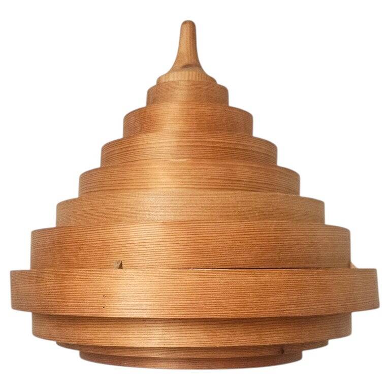 Midcentury Veneer Pendant in style of Hans-Agne Jakobsson, Denmark, 1970s