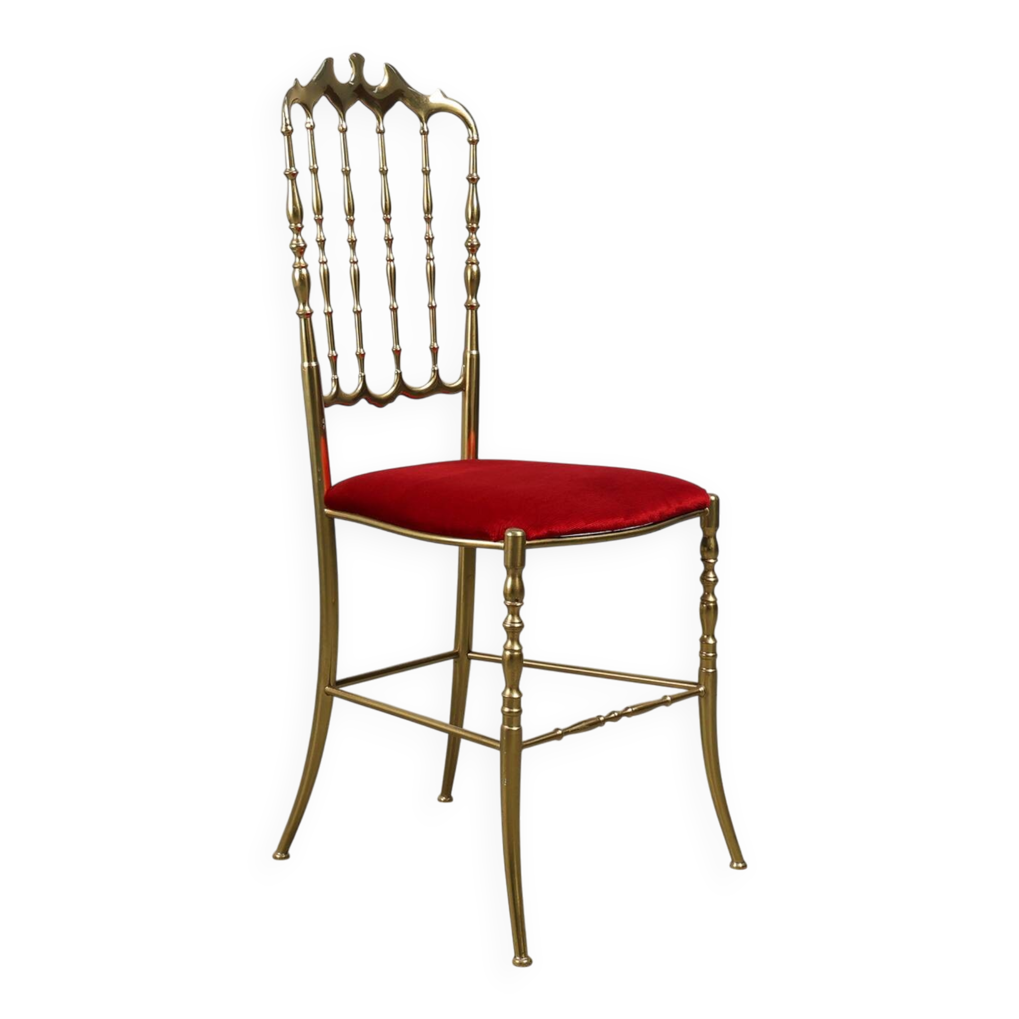 Hollywood Regency Brass Chiavari Chair by Giuseppe Gaetano Descalzi, Italy,