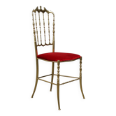 Hollywood Regency Brass Chiavari Chair by Giuseppe Gaetano Descalzi, Italy,