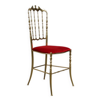 Hollywood Regency Brass Chiavari Chair by Giuseppe Gaetano Descalzi, Italy,