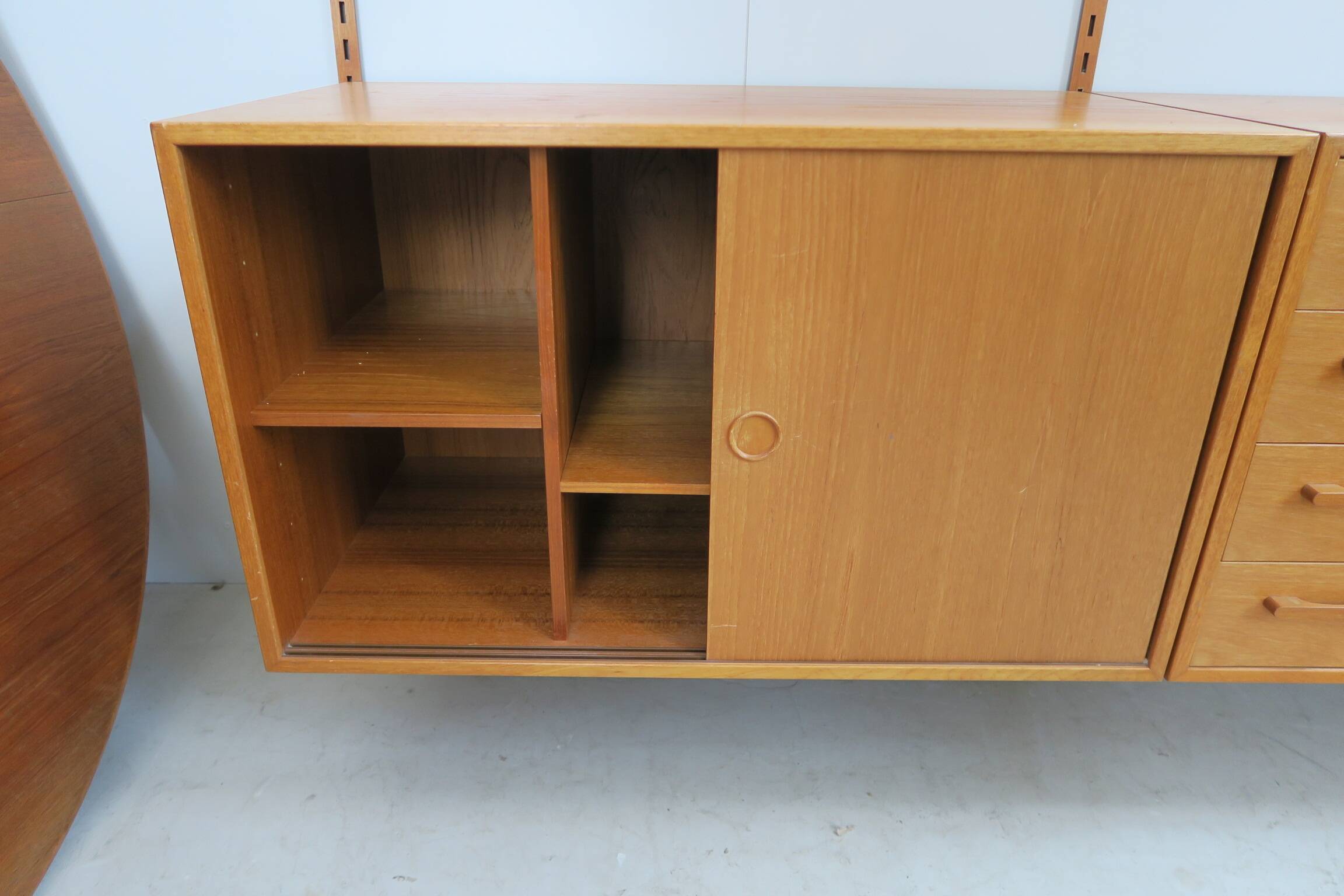 danish wall shelf unit in teak from the 60s by Kai Kristiansen